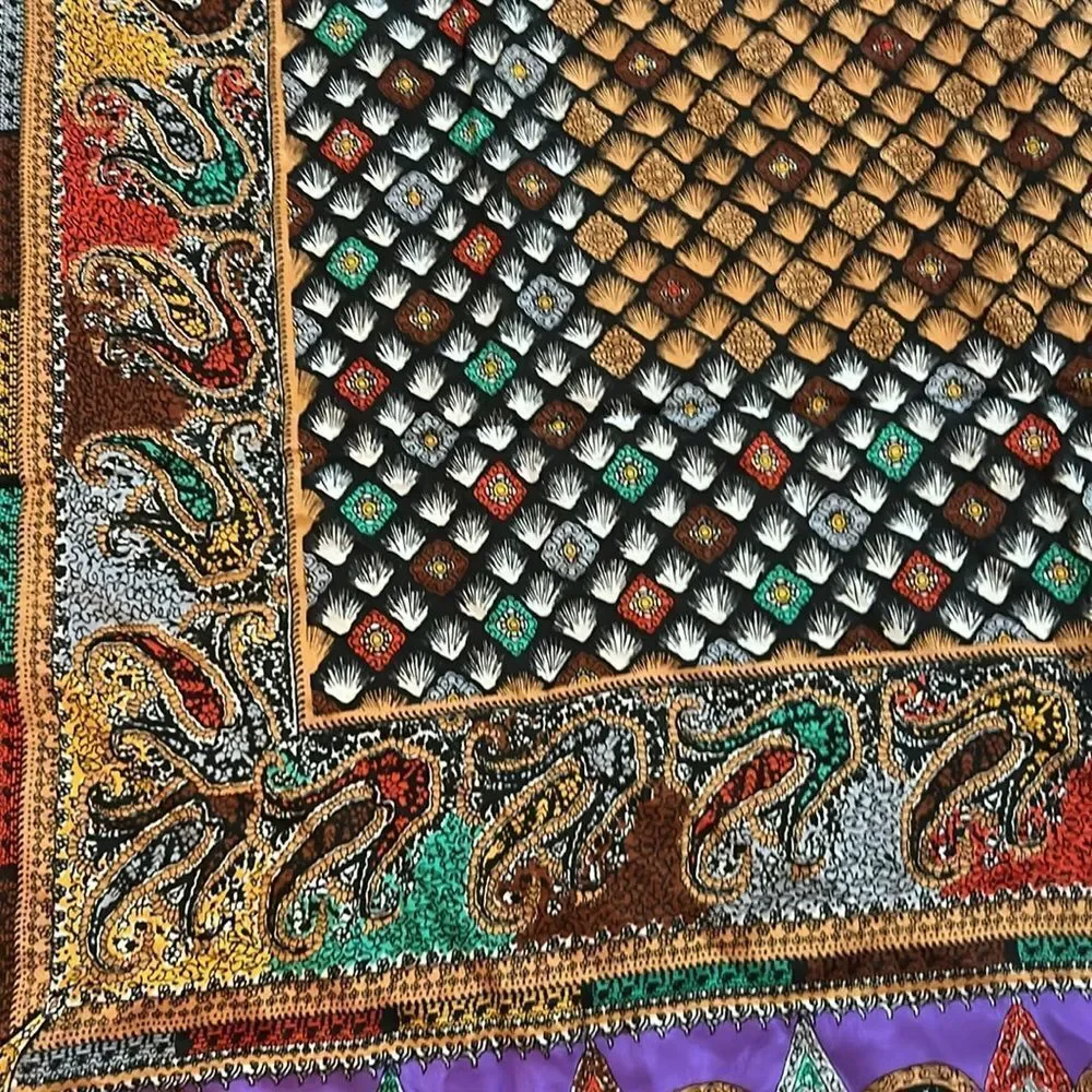 Colorful Patterned silk Scarf